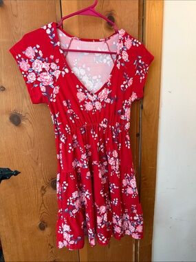No Boundaries Red Floral Mini Dress